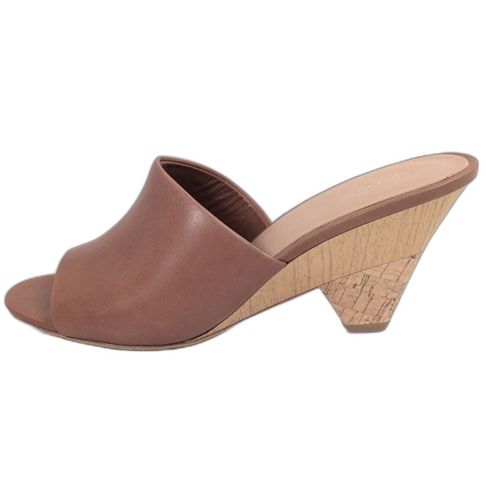 Joie Diamond Women's Slide Leather Sandal Cognac 10M Wedge Heel NEW IN BOX